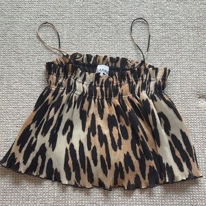 Ganni women’s  Leopard crop top